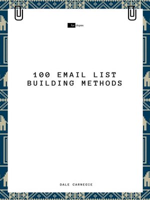 cover image of 100 Email List Building Methods